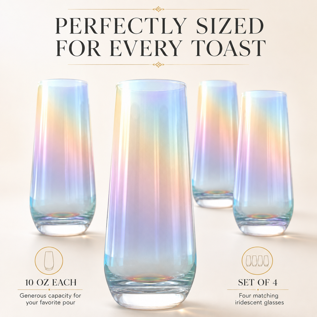 Iridescent Pearl Radiance Wine Glasses