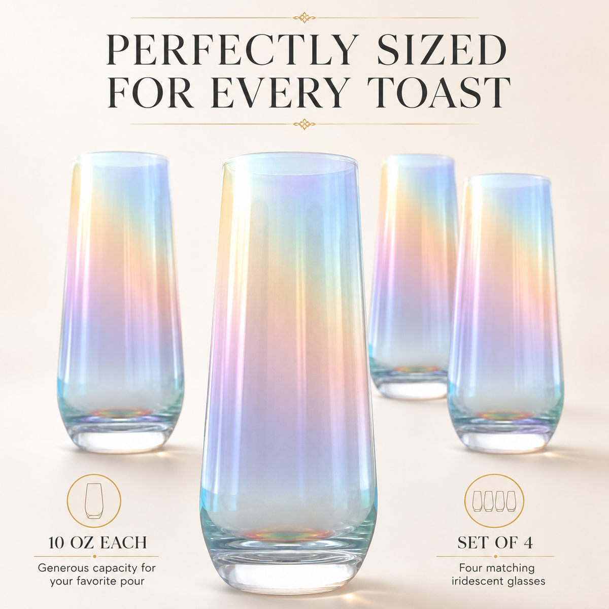 Iridescent Pearl Radiance Wine Glasses