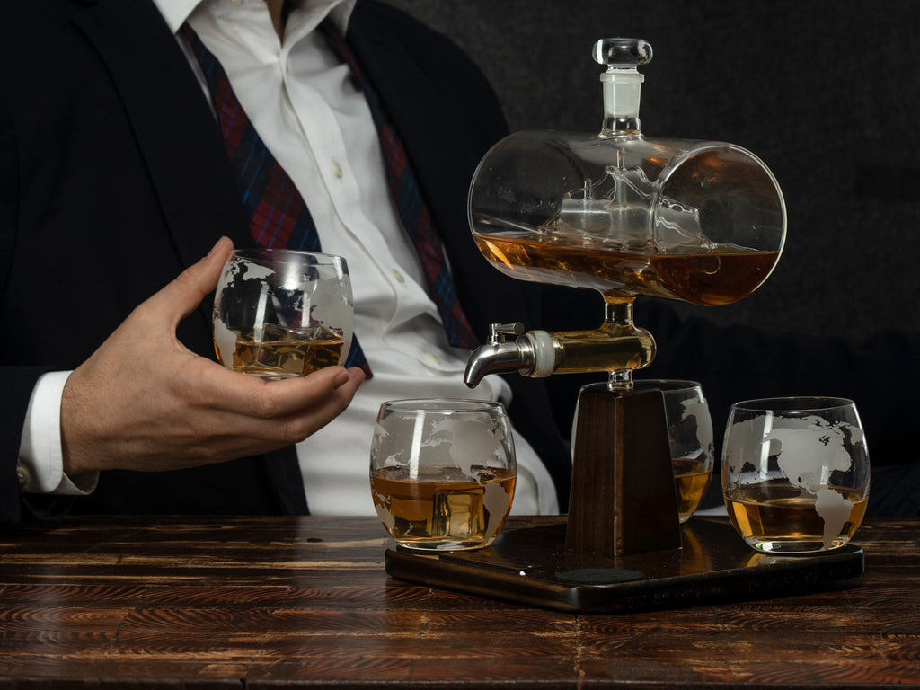Antique Ship Decanter Set