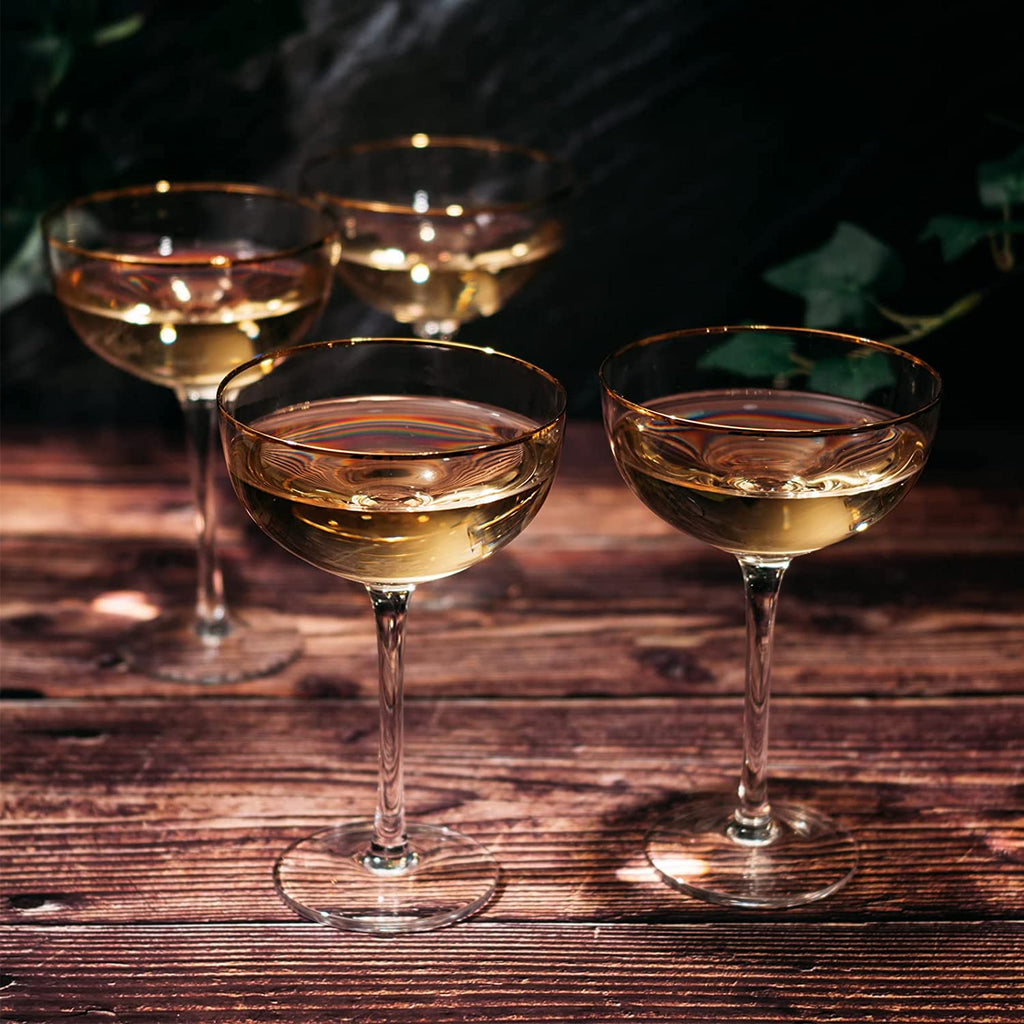 Art Deco Coupe Glasses, 12 oz, Set of 4
