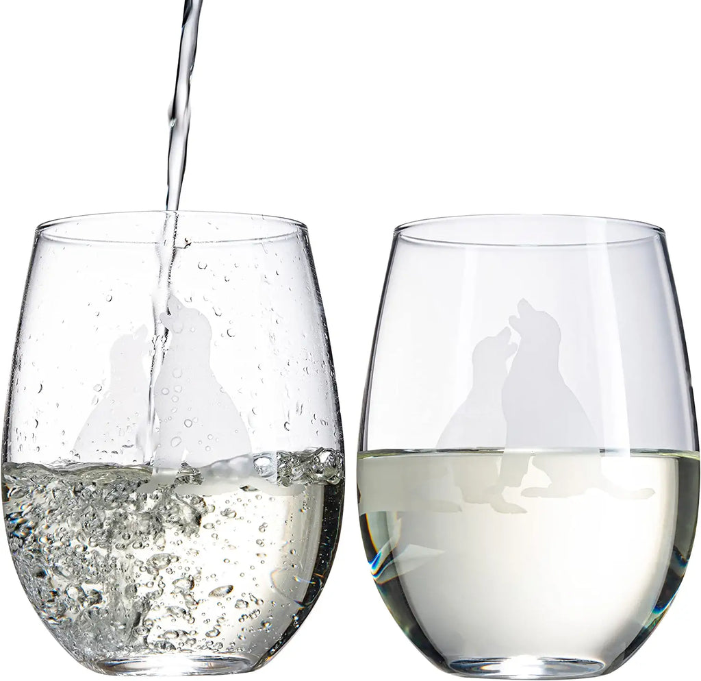 Labrador Stemless Wine Glasses, Set of 2