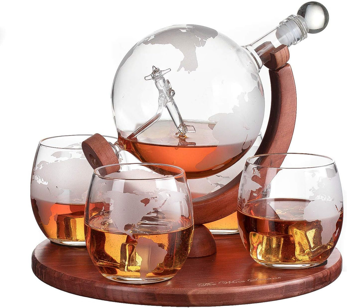 Airplane Globe Whiskey Decanter