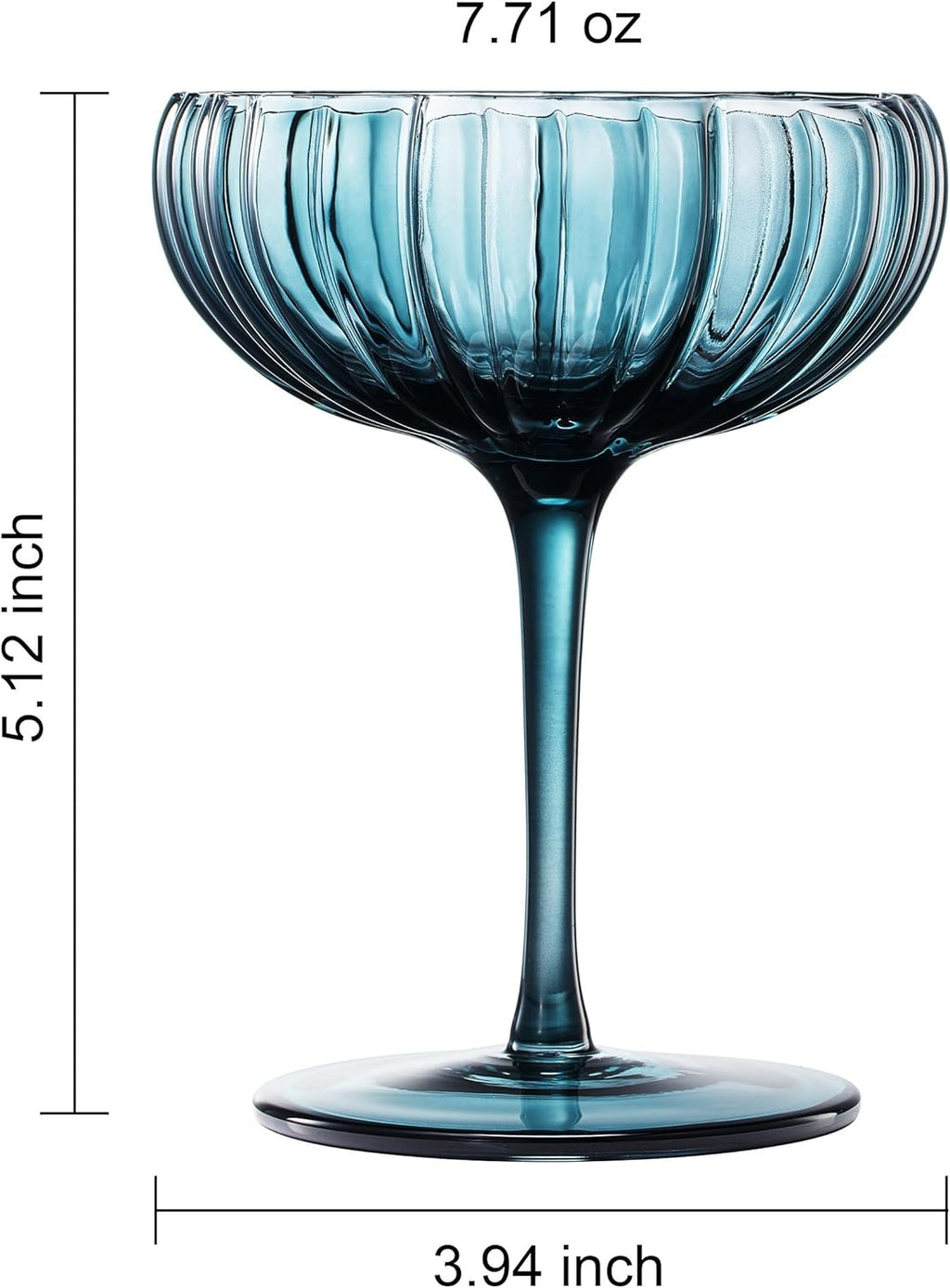 Tonal Flower Champagne Coupes, Set of 4