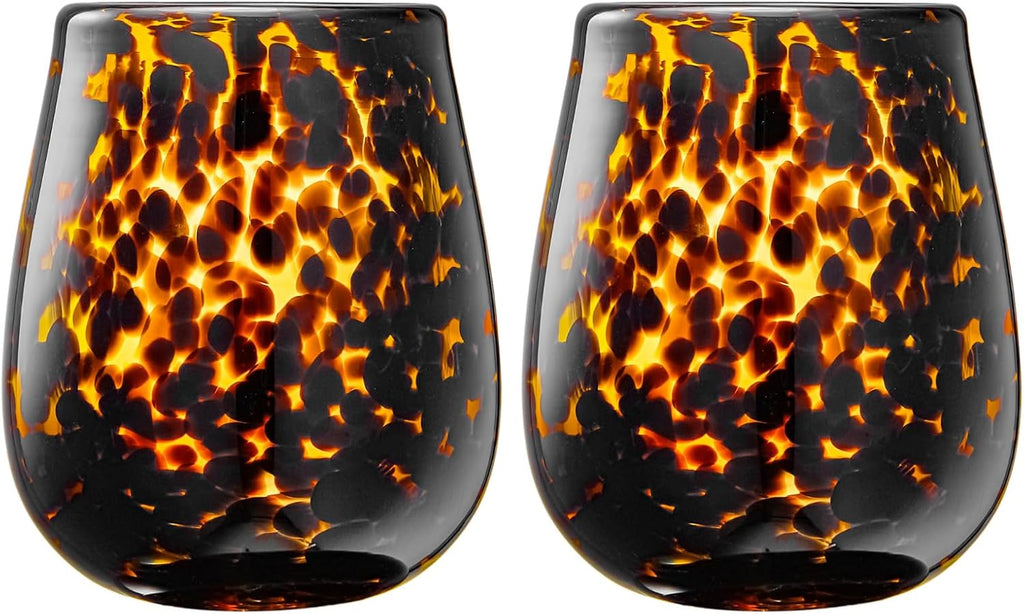 Tortoise Leopard Acrylic Wine Glasses