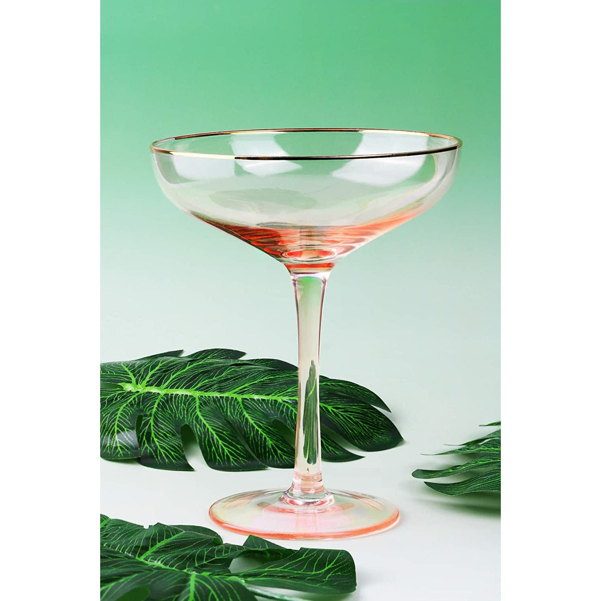 Pink-Rim Martini Glasses