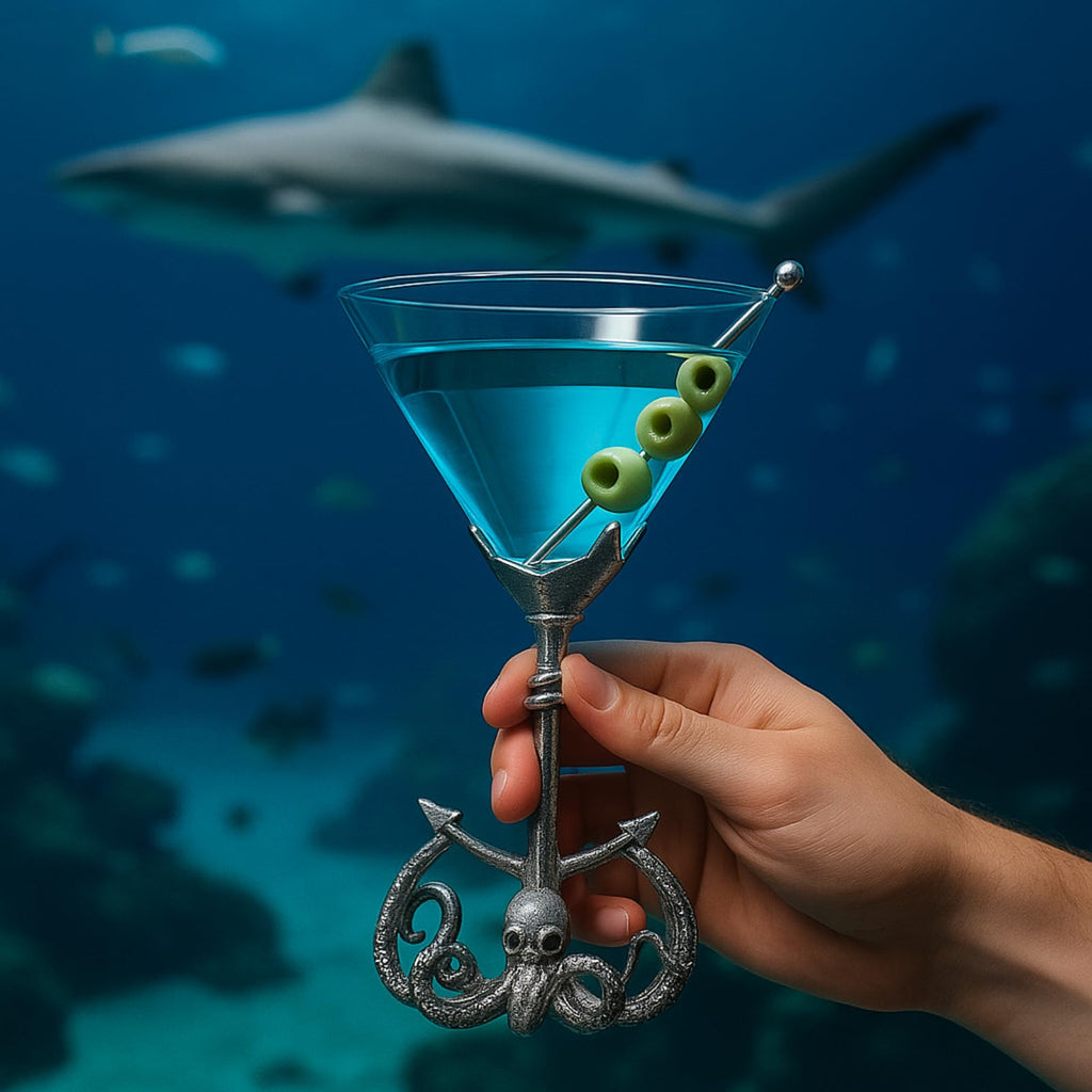Pewter Kraken Martini Glass