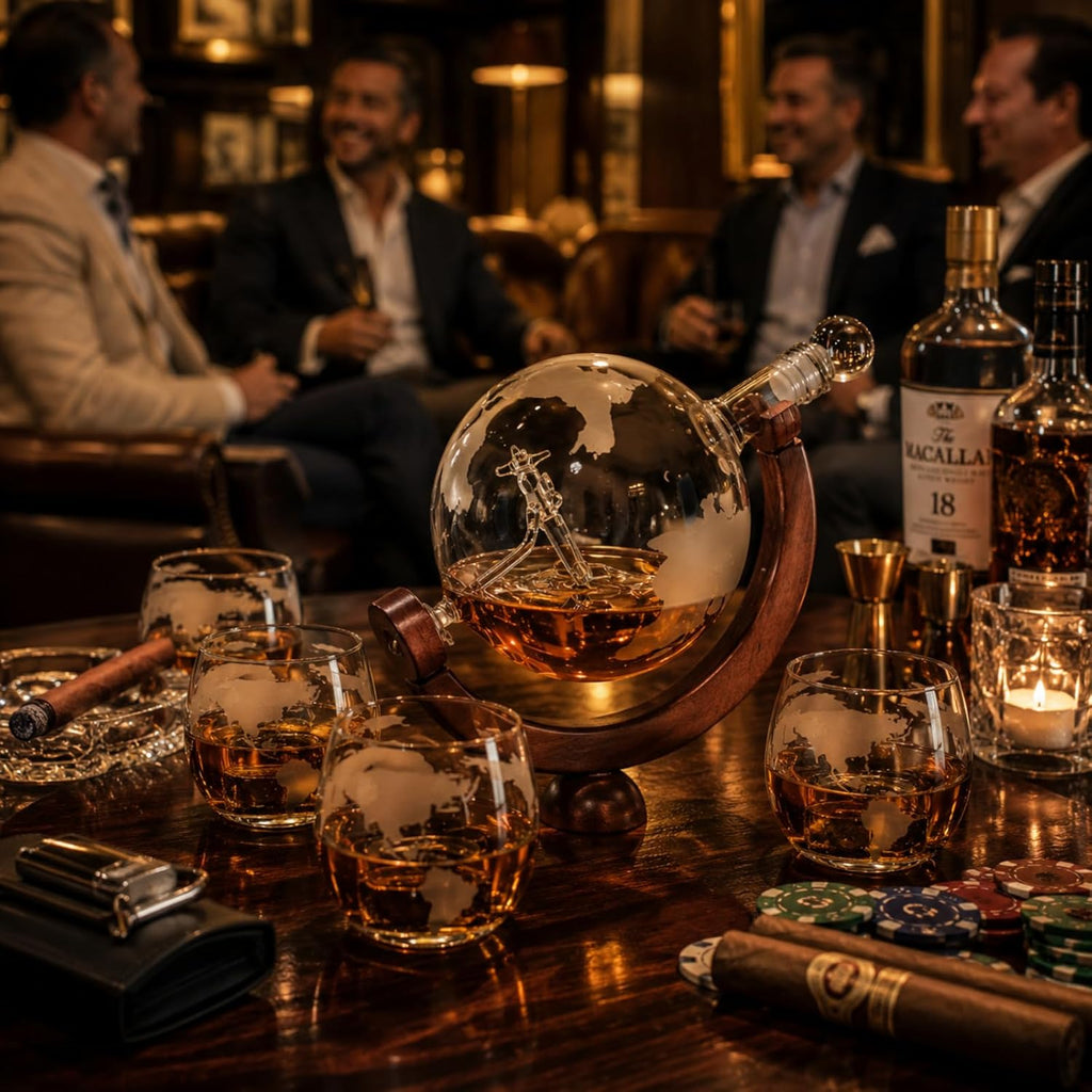 Airplane Globe Whiskey Decanter