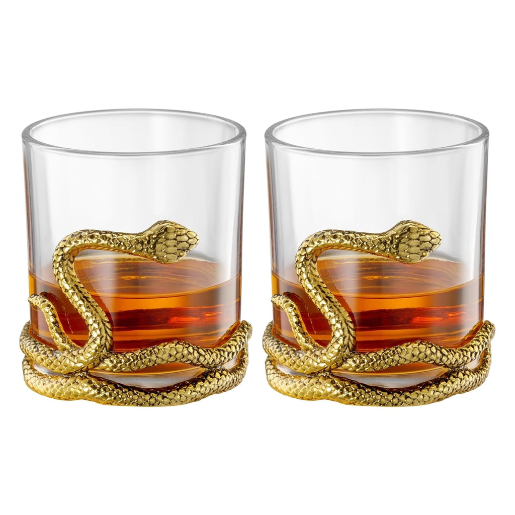 Snake Serpent Whiskey Glasses, Set of 2