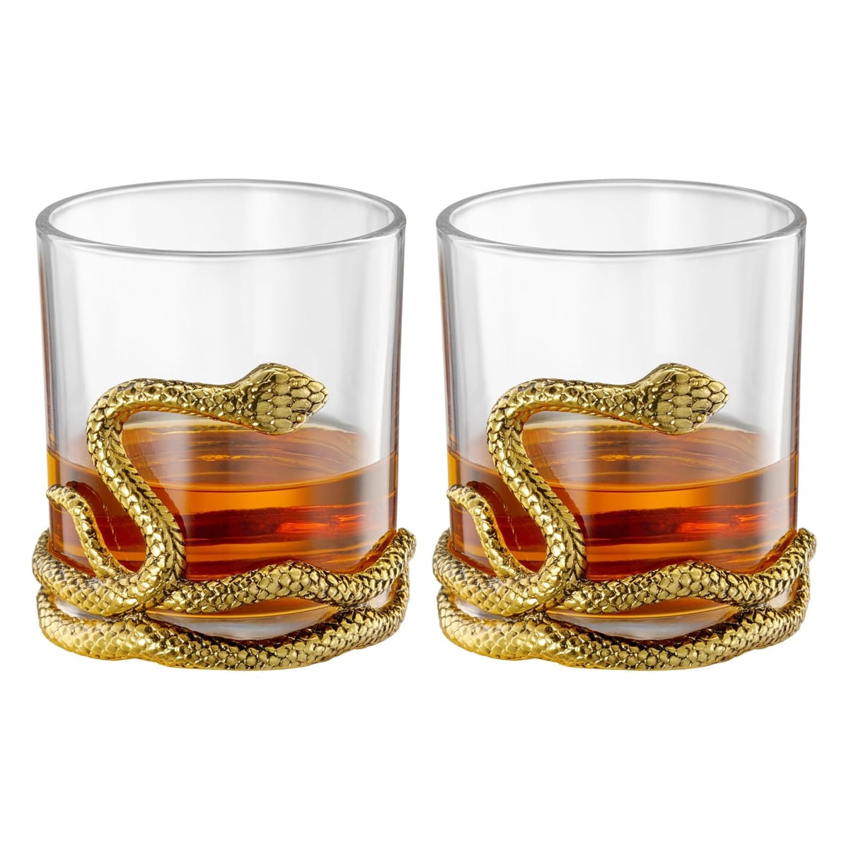 Snake Serpent Whiskey Glasses, Set of 2