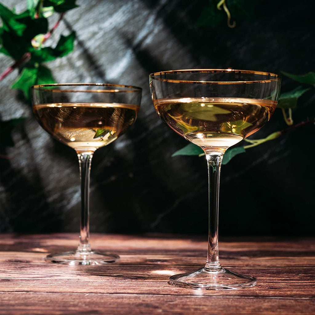 Art Deco Coupe Glasses, 12 oz, Set of 4