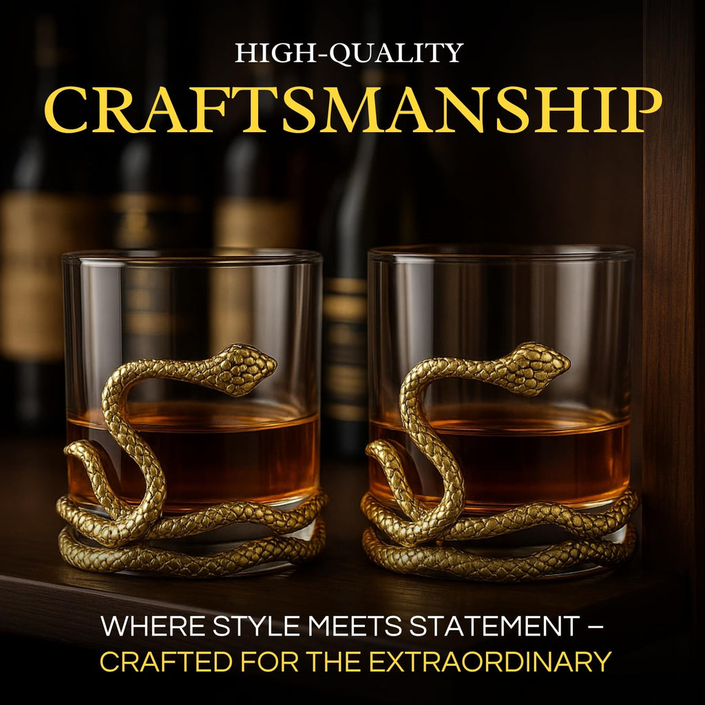 Snake Serpent Whiskey Glasses, Set of 2