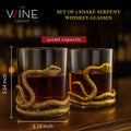 Snake Serpent Whiskey Glasses, Set of 2