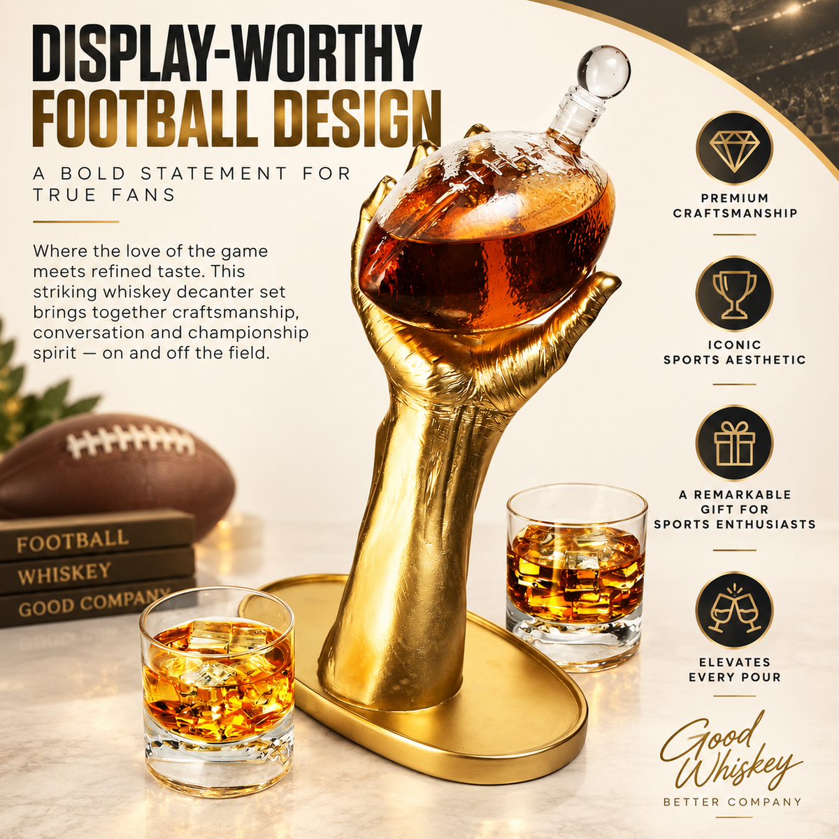 Football Whiskey Decanter