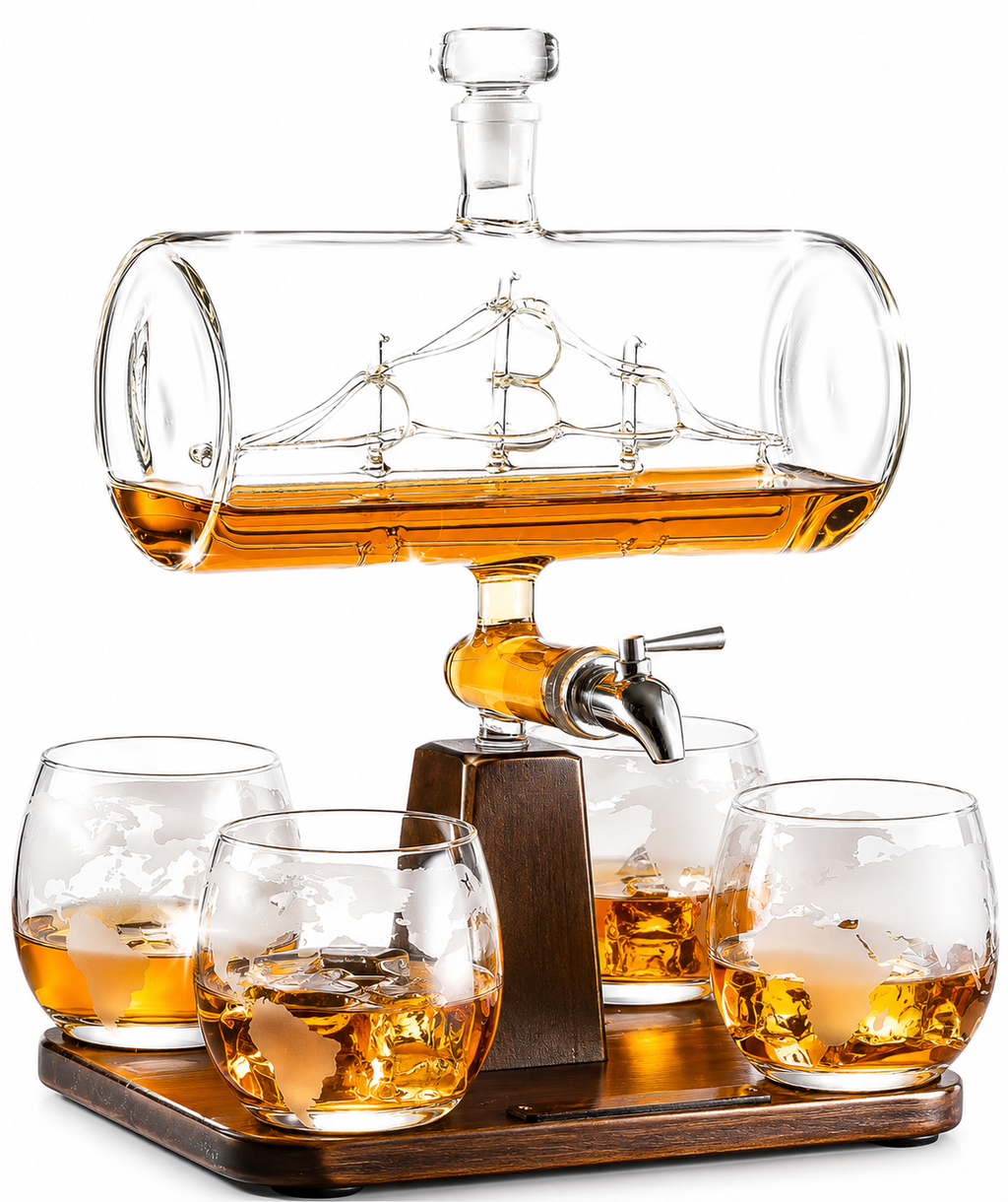 Antique Ship Decanter Set