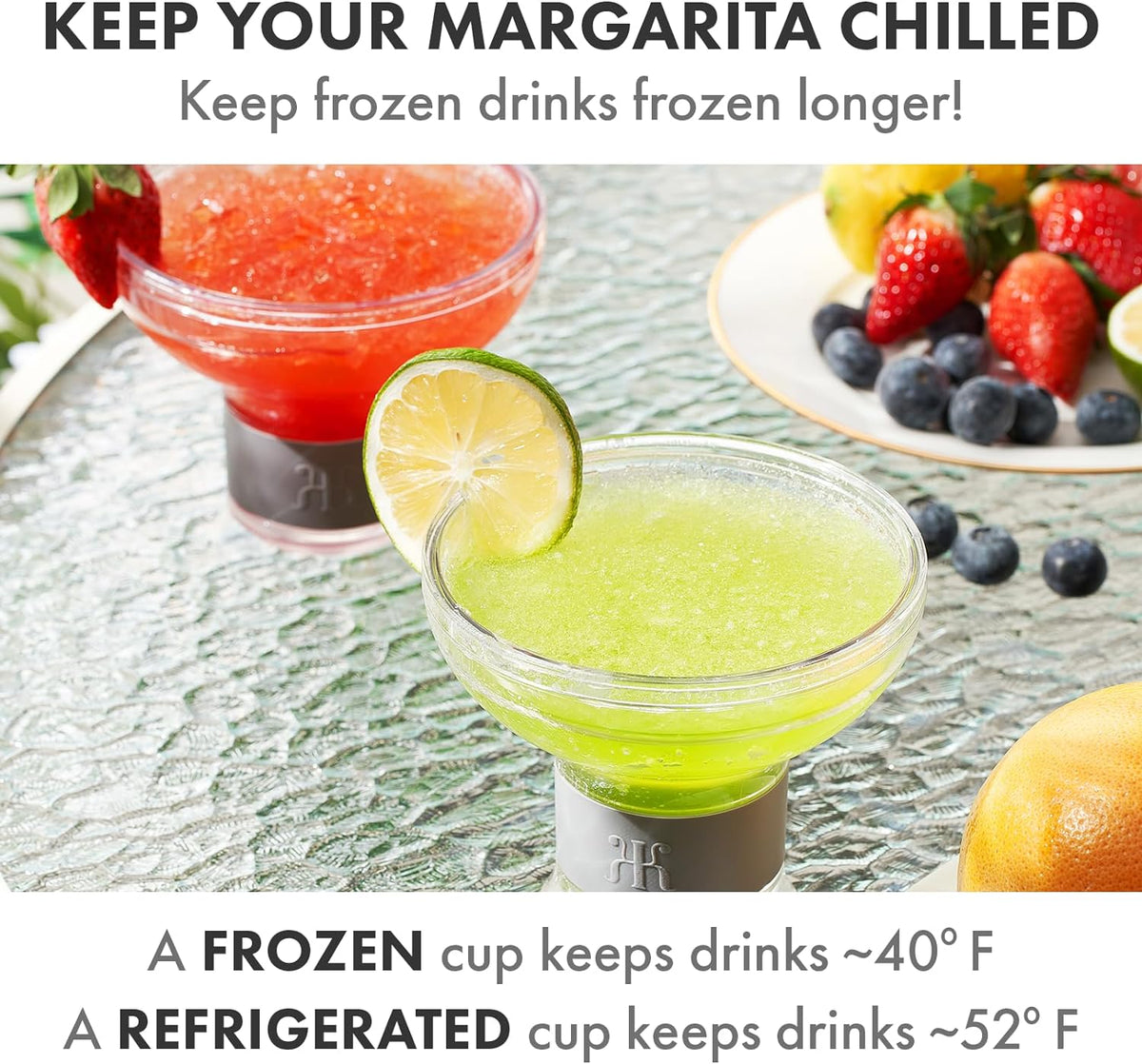 Frozen Margarita Chiller Glasses, 12 oz, Set of 4