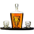 Skull Crown Decanter with 2 Skull Glasses, 750 ml