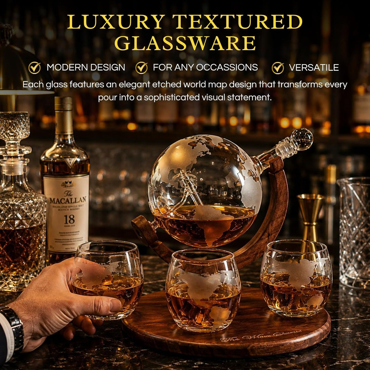 Airplane Globe Whiskey Decanter
