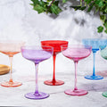 Colored Coupe Glasses, Set of 6