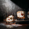 Hand-Painted Casino Whiskey Glasses, Set of 2