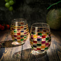 Renaissance Stained Wine Glasses, Set of 2