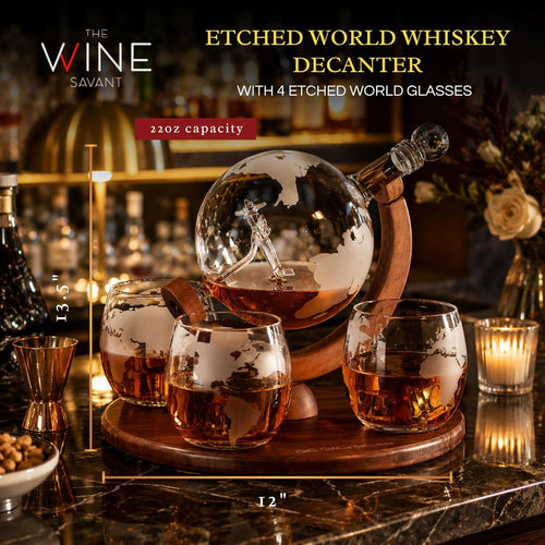 Airplane Globe Whiskey Decanter