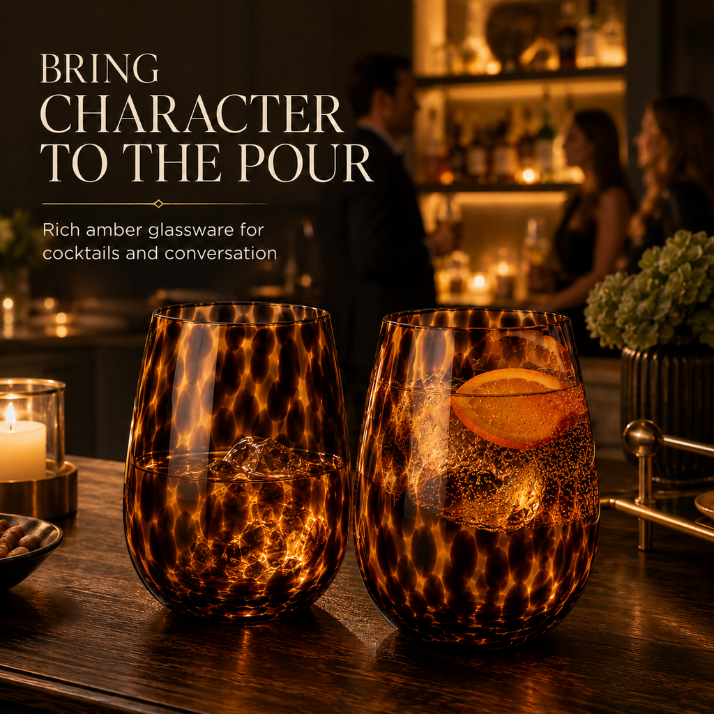 Tortoise Leopard Acrylic Wine Glasses