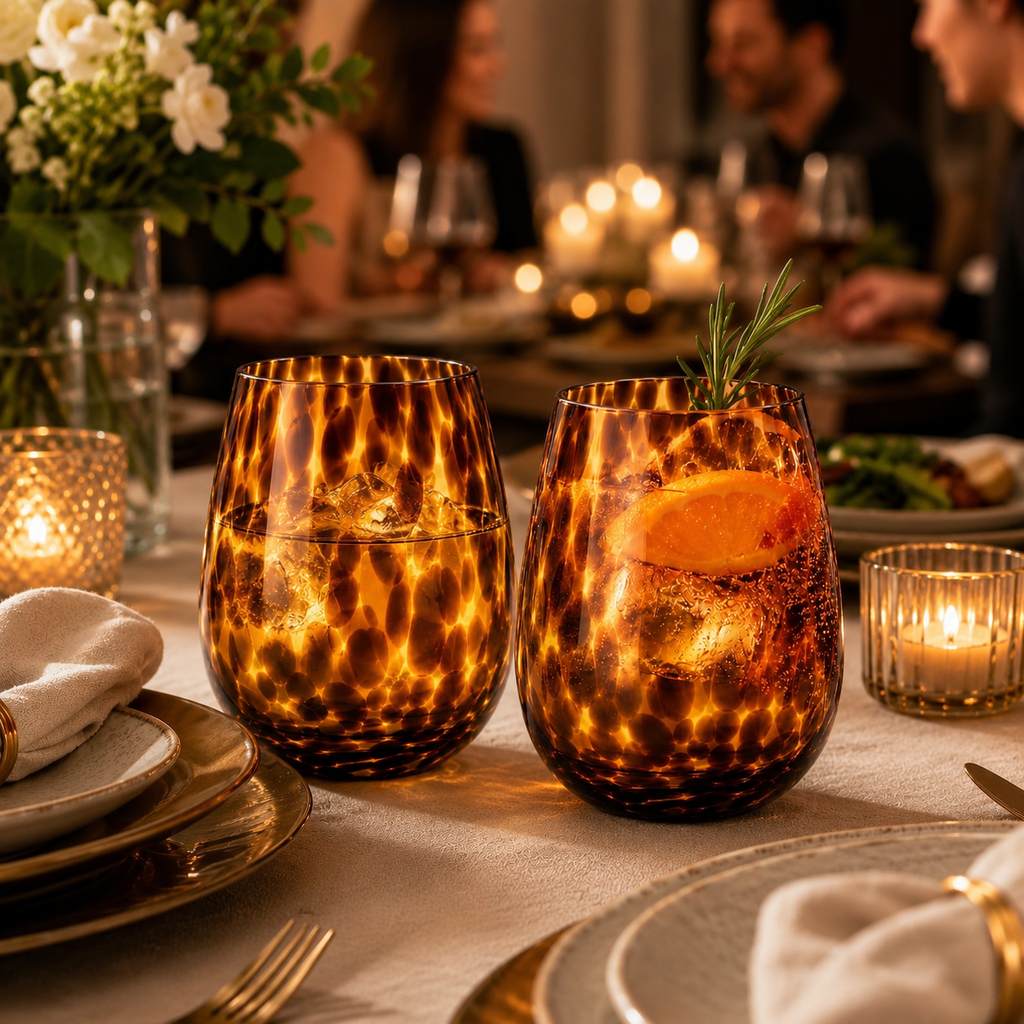 Tortoise Leopard Acrylic Wine Glasses