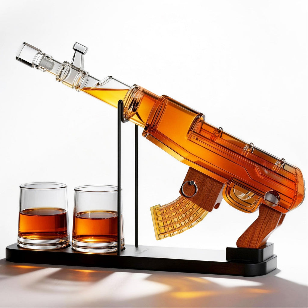 Gun Decanter Set with Bullet Shot Glasses, Gift for Men