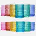 Hobnail Beaded Drinking Glasses, Set of 12