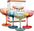 Tonal Flower Champagne Coupes, Set of 4