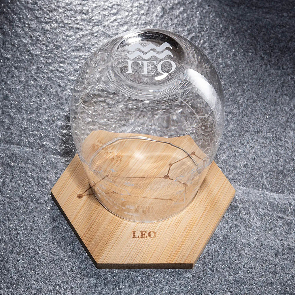 Zodiac Wine Glasses with Coasters, Set of 2