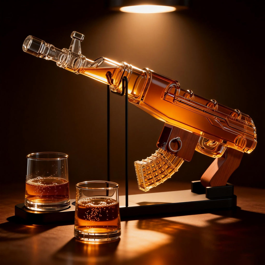 Gun Decanter Set with Bullet Shot Glasses, Gift for Men