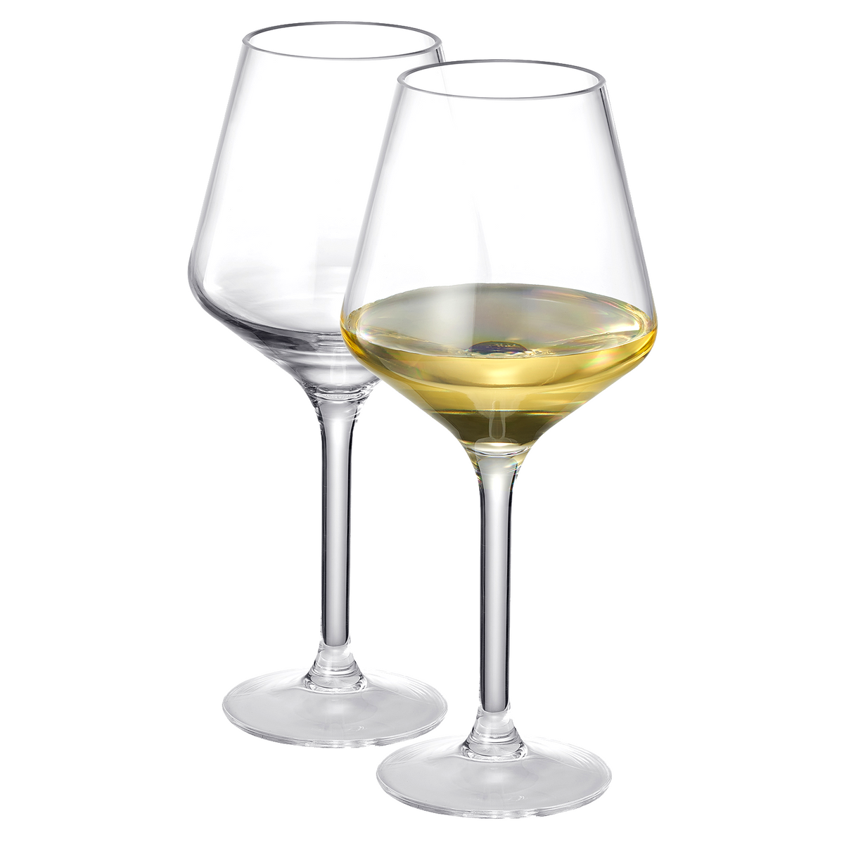 European-Style Acrylic Stemmed Wine Glasses, Muted Colors