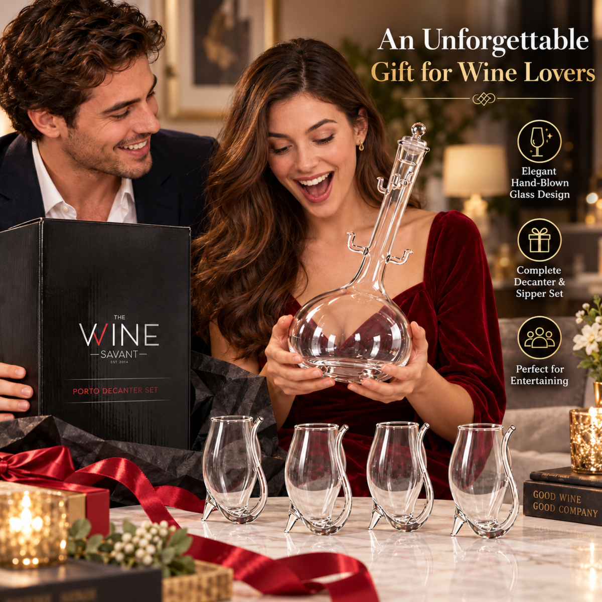 Porto Decanter Set with Port Sippers