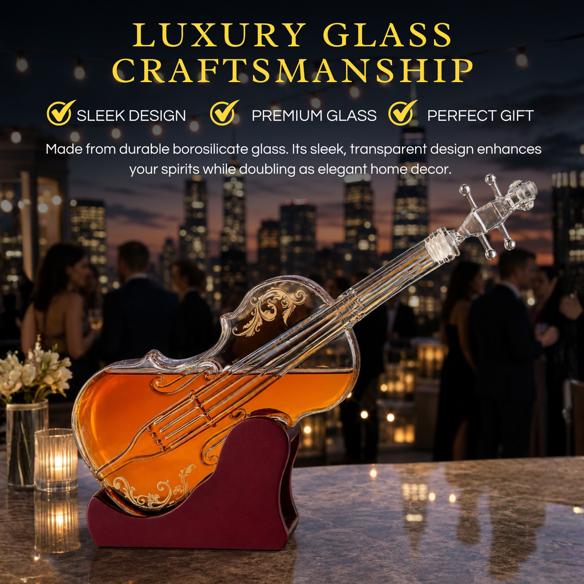 Glass Violin Decanter