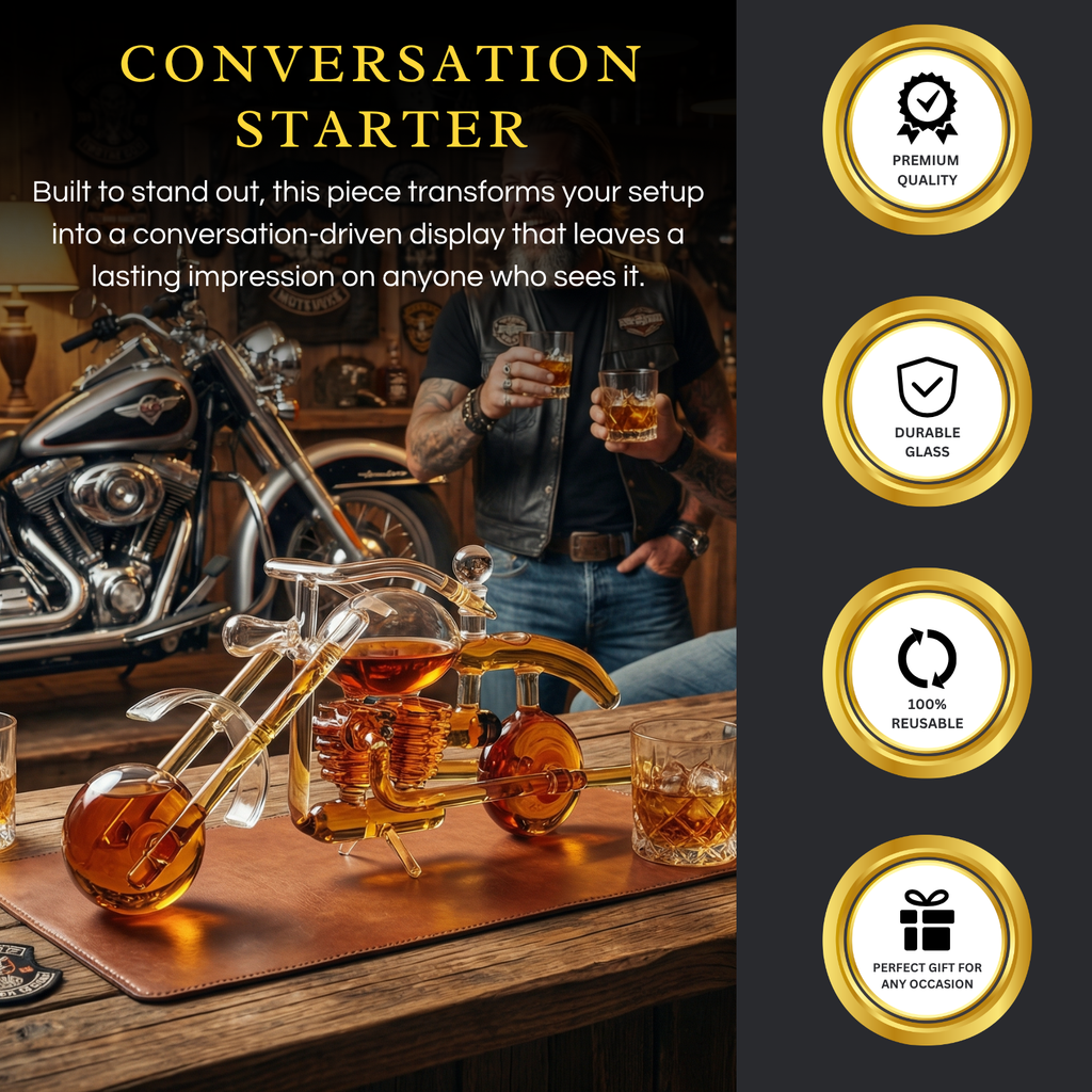 Motorcycle Whiskey Decanter