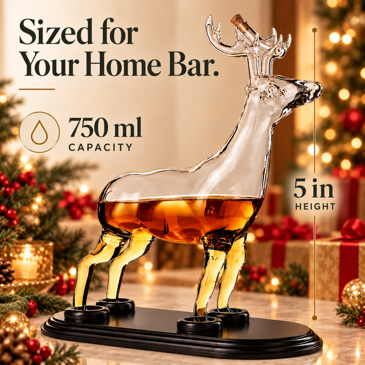 Reindeer Whiskey Decanter
