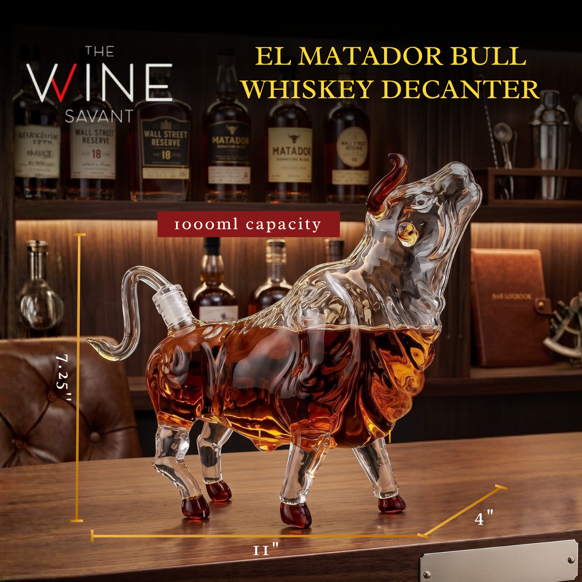 Charging Bull Liquor Decanter