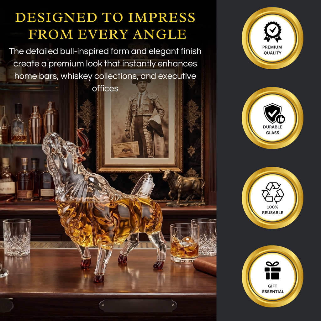 Charging Bull Liquor Decanter