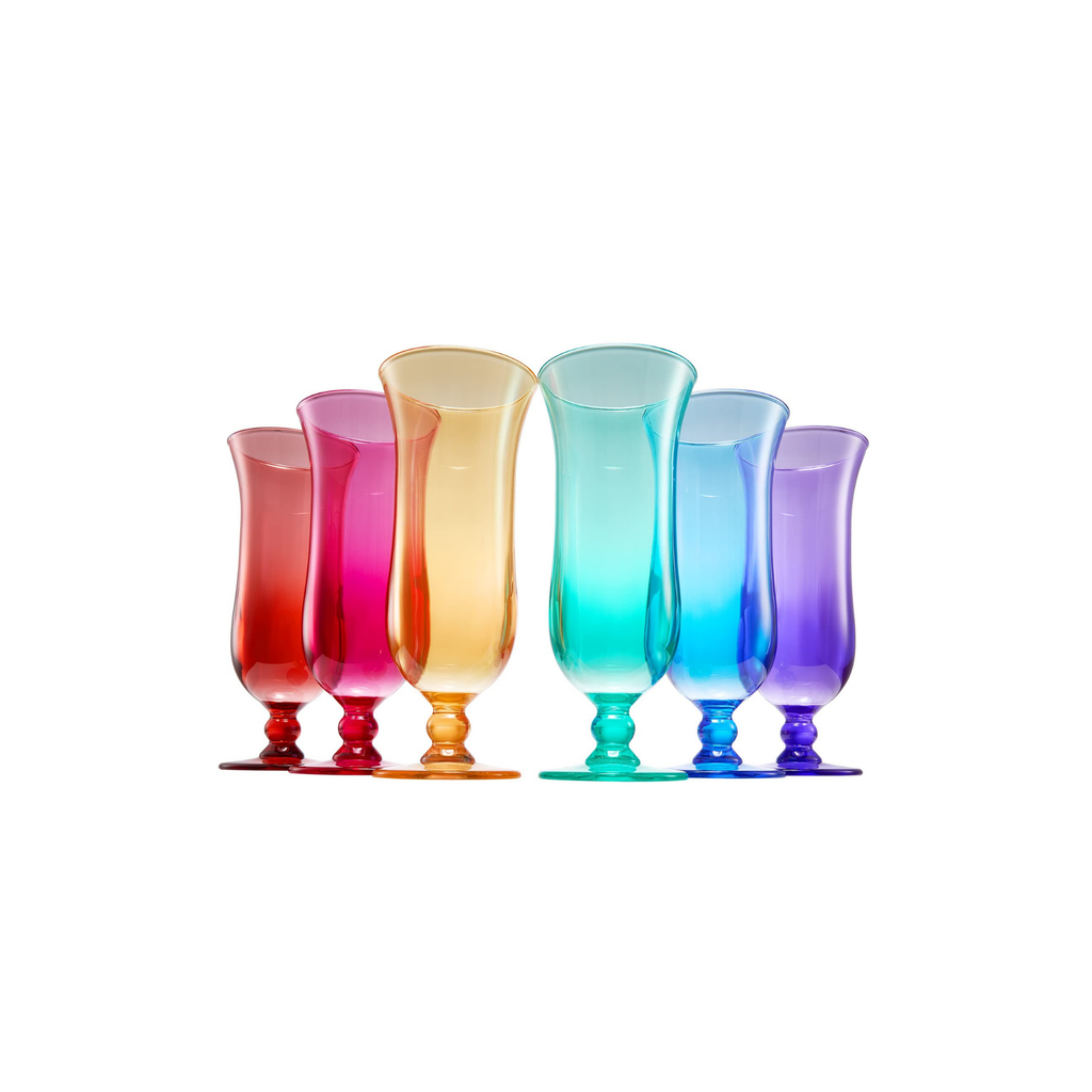 Unbreakable Color Hurricane Glasses, 14 oz, Set of 6