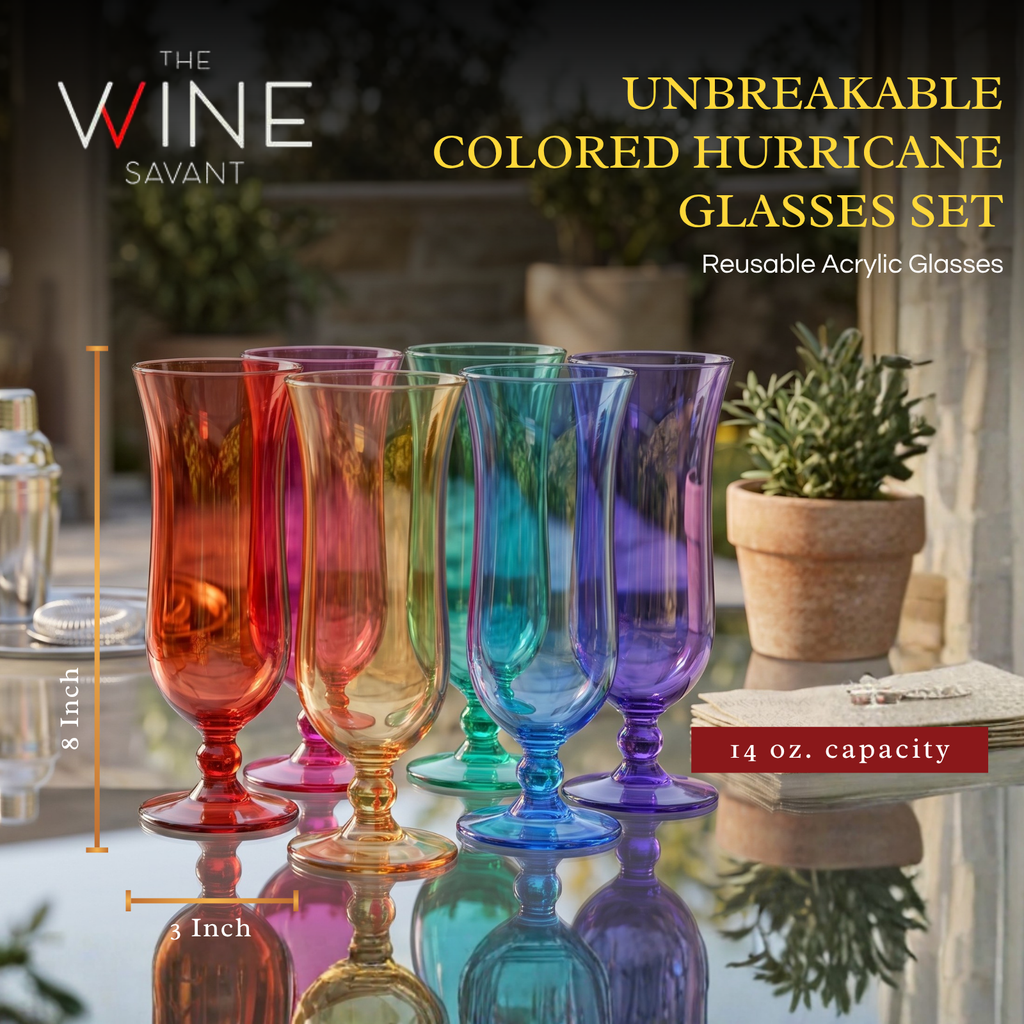 Unbreakable Color Hurricane Glasses, 14 oz, Set of 6