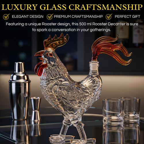 Chicken Whiskey and Wine Decanter