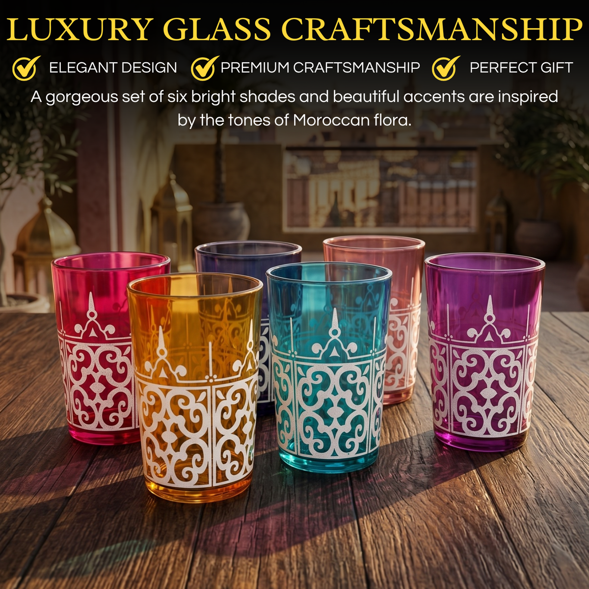 Moroccan Tea Glasses, 6 oz