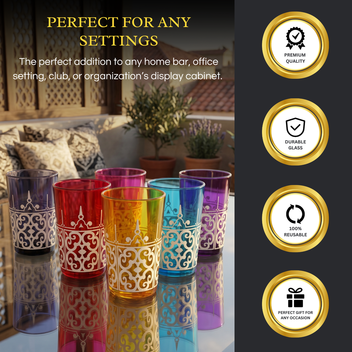 Moroccan Tea Glasses, 6 oz