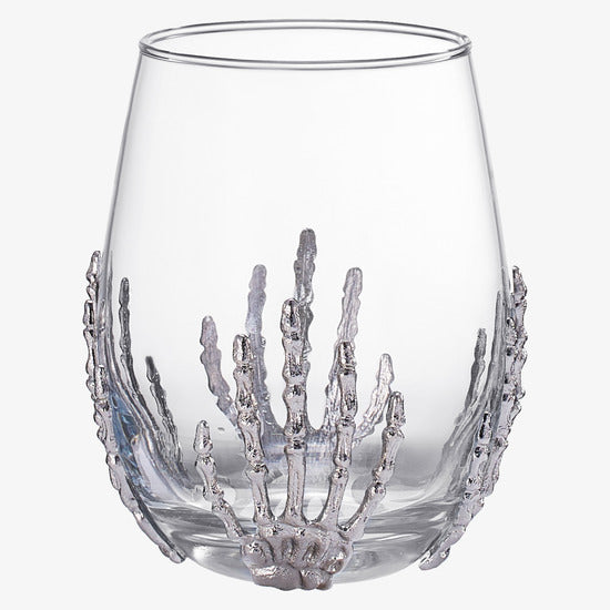 Stemless Skeleton Wine Glasses, 17 oz, Set of 2