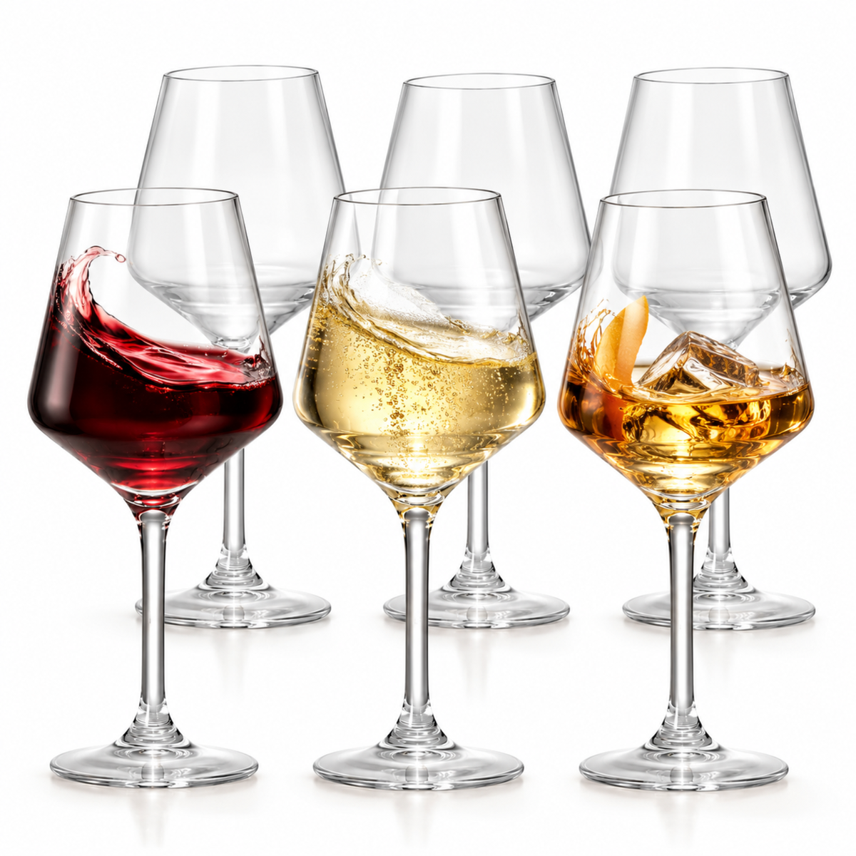 Unbreakable Stemmed Wine Glasses, 18 oz, Set of 6