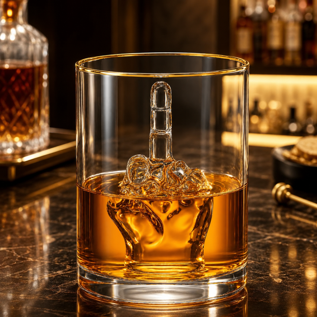 Middle Finger Whiskey Glass