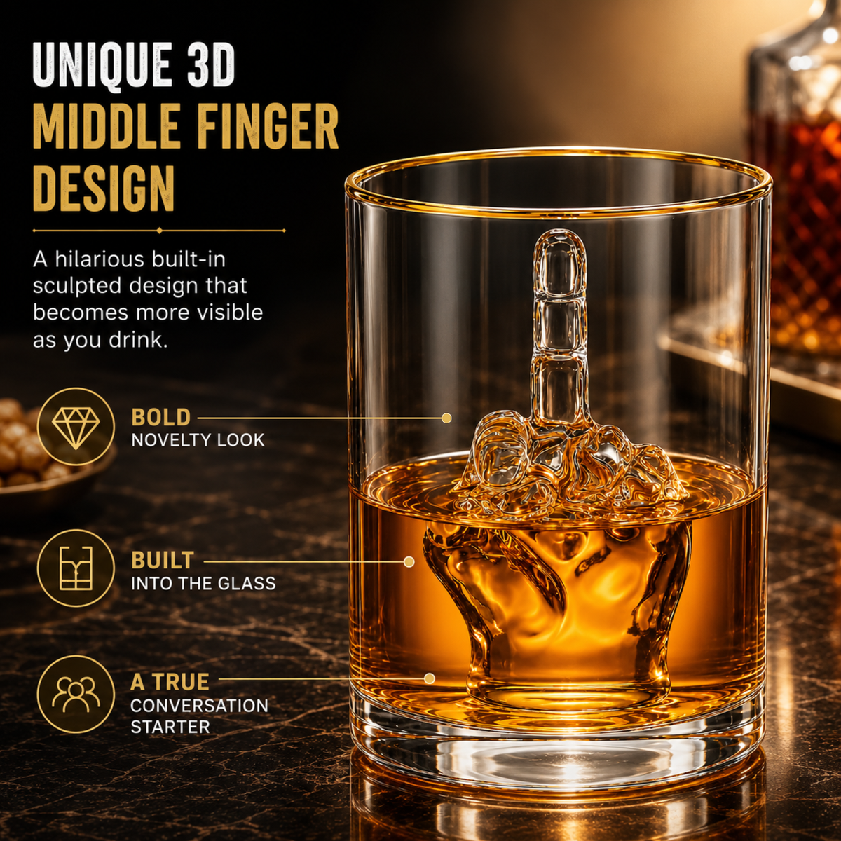 Middle Finger Whiskey Glass