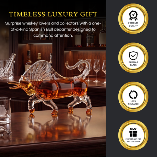 Bull Whiskey Decanter