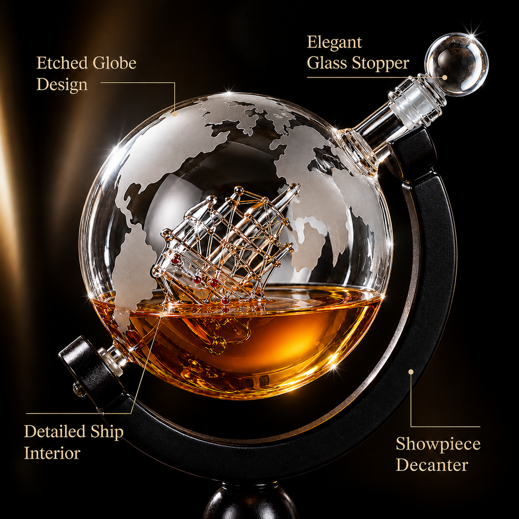 Airplane Whiskey Decanter Gift Set